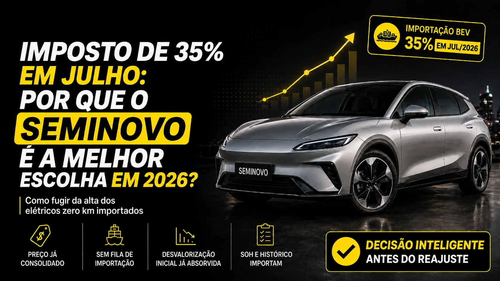 Imposto de 35% em julho: por que o mercado de usados é a sua melhor escolha em 2026